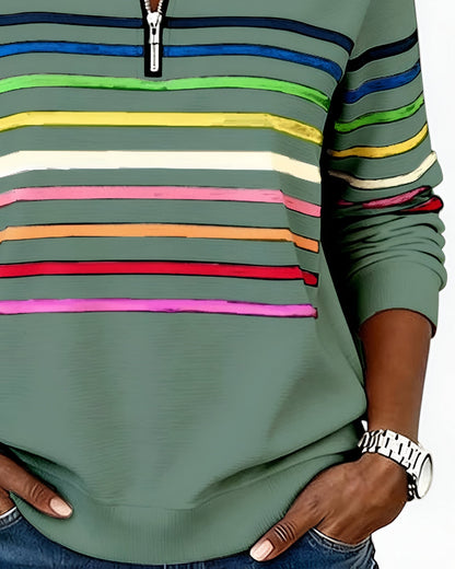 Kira™ | Pull zippé rayé confortable