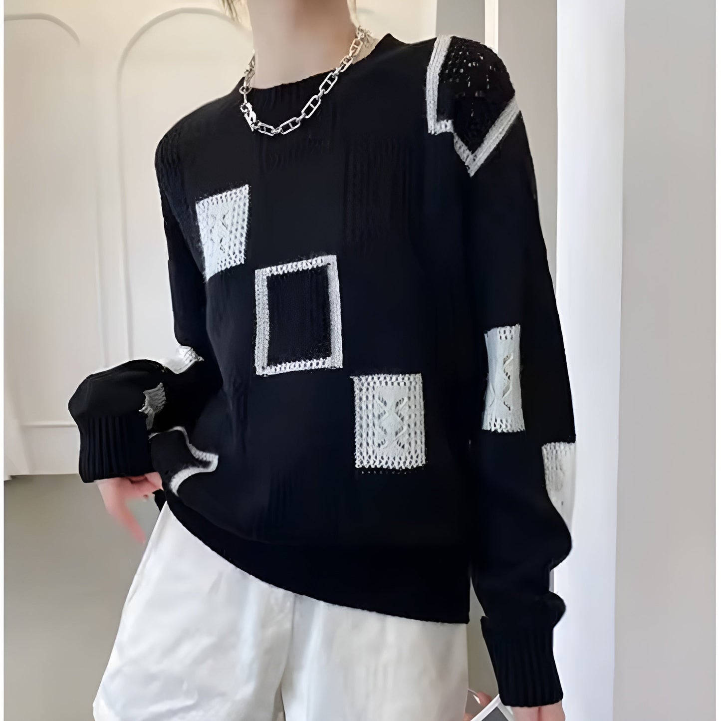 Naren™ | Pull patchwork doux moderne