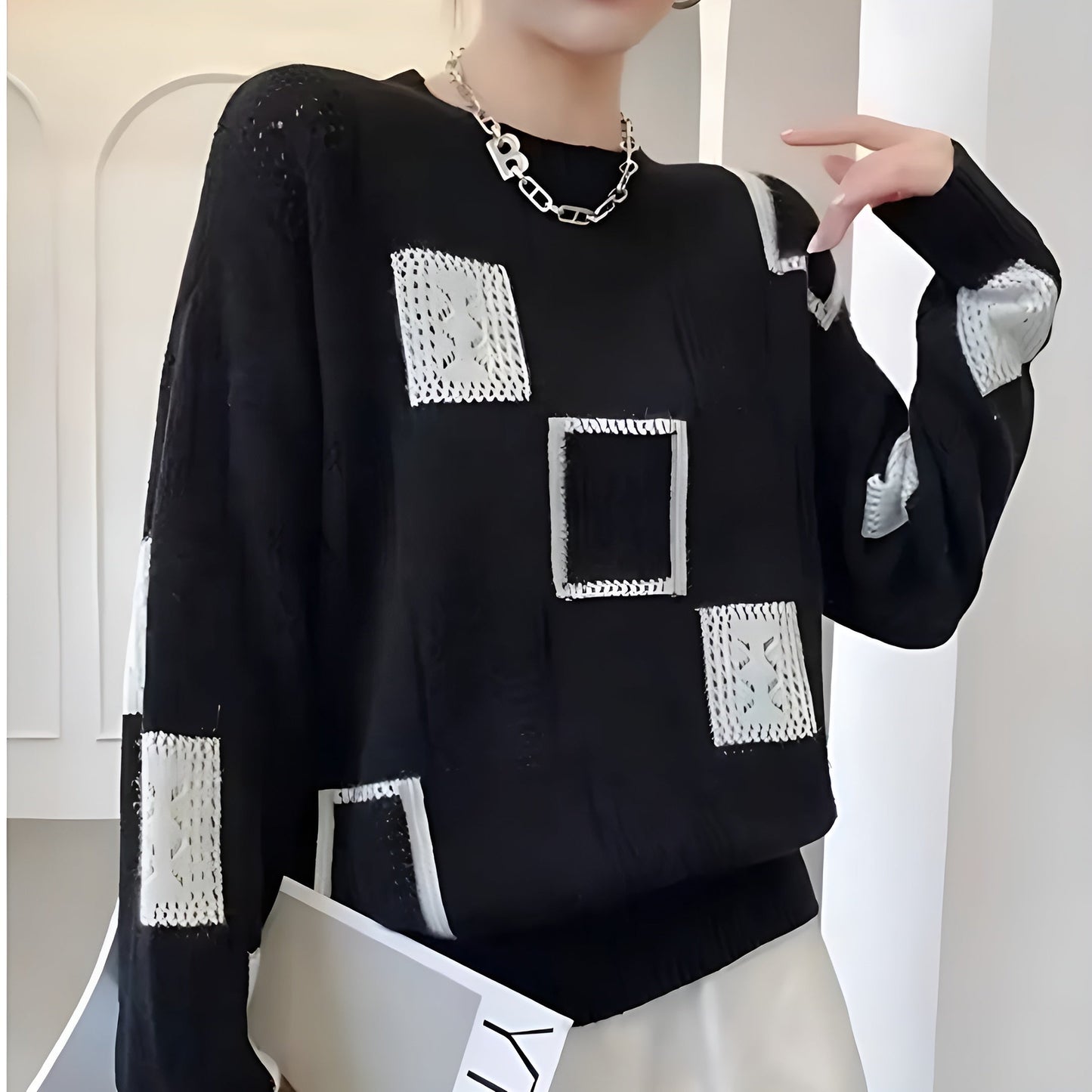 Naren™ | Pull patchwork doux moderne