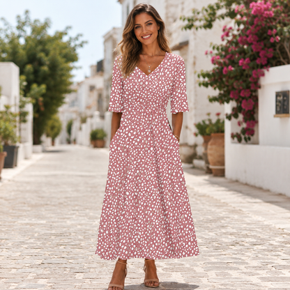 Tess™ | Robe Midi Élégante Avec Design Camouflant Le Ventre