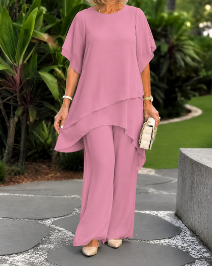 Karine™ | Ensemble élégant 2 pièces avec pantalons larges