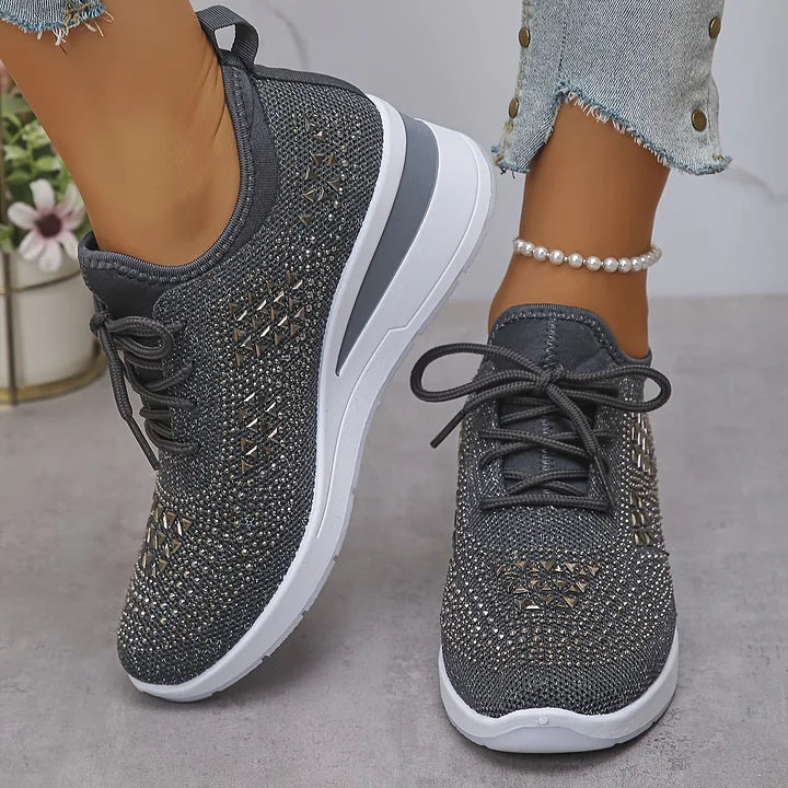 Juliette™ | Baskets compensées orthopédiques à strass 9