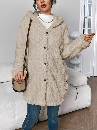 Lisa | Manteau teddy chaud à capuche