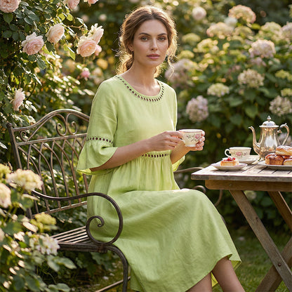 Amara™ | Robe Midi Élégante À Effet Ventre Plat