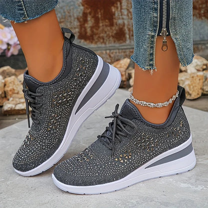 Juliette™ | Baskets compensées orthopédiques à strass 11