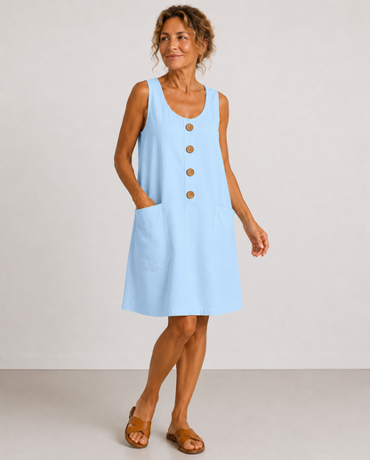 Maud™ | Robe décontractée en coton boutonnée qui camoufle le ventre