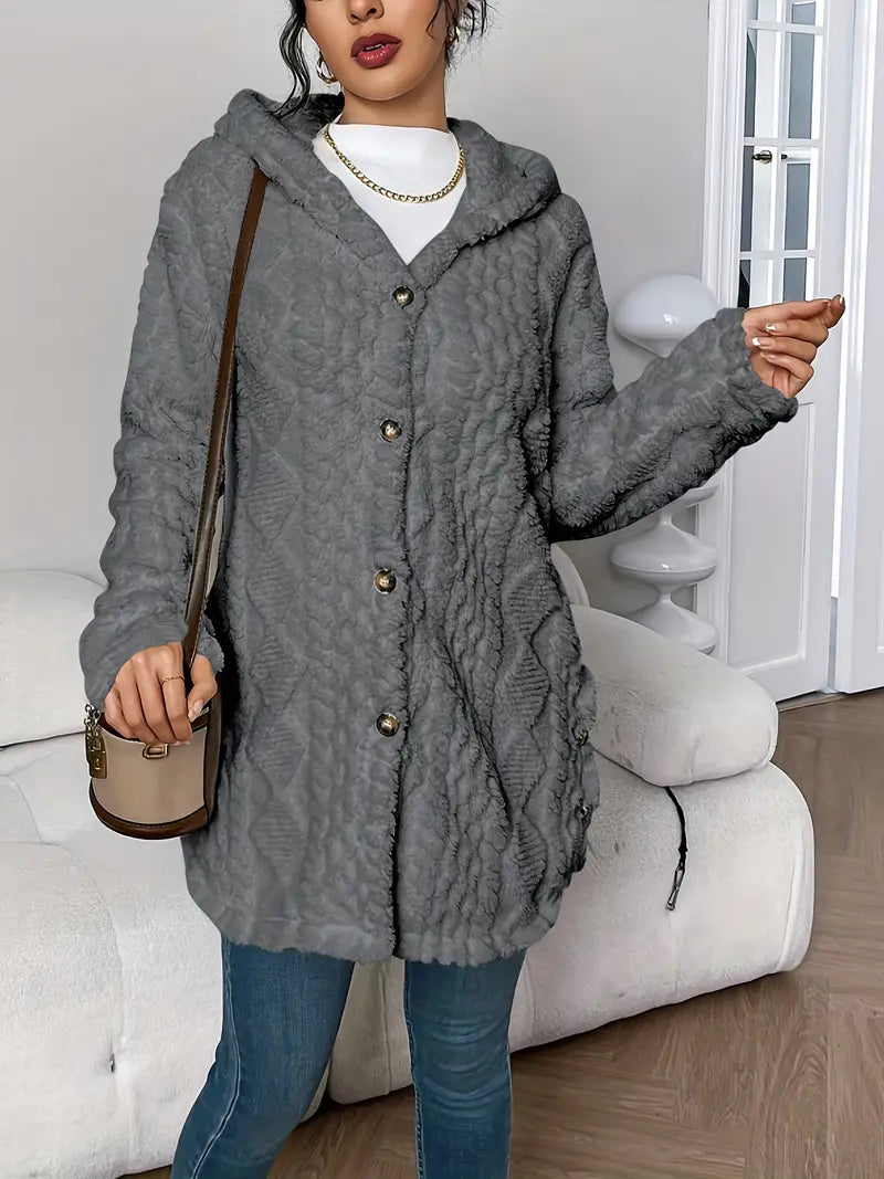 Lisa | Manteau teddy chaud à capuche