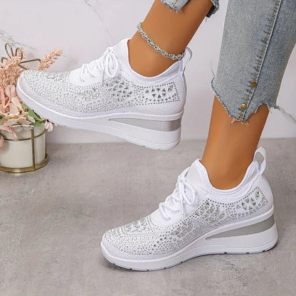 Juliette™ | Baskets compensées orthopédiques à strass 2