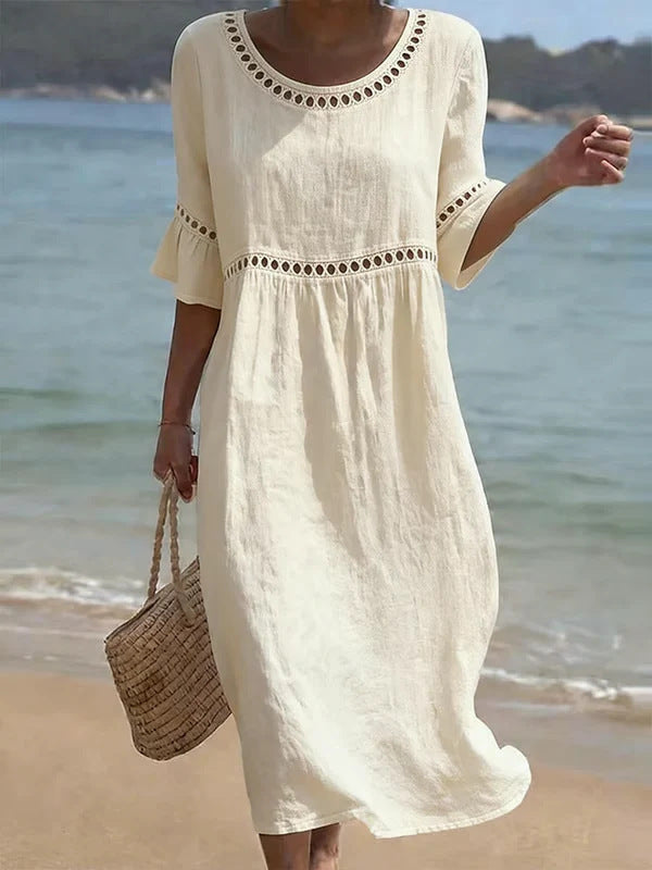 Amara™ | Robe Midi Élégante À Effet Ventre Plat