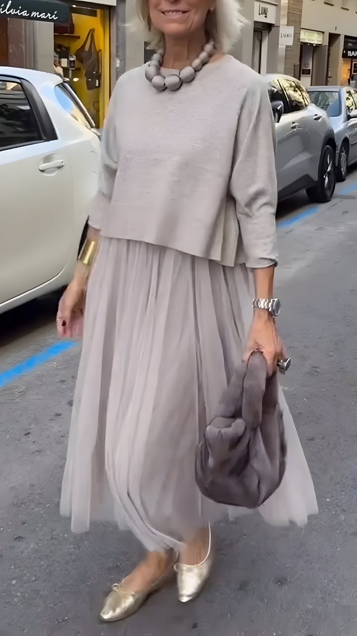 Rosa™ | Élégante Robe Midi Superposée