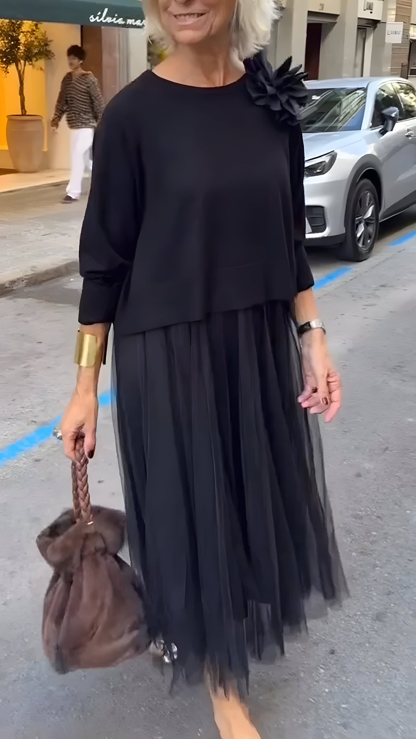 Rosa™ | Élégante Robe Midi Superposée