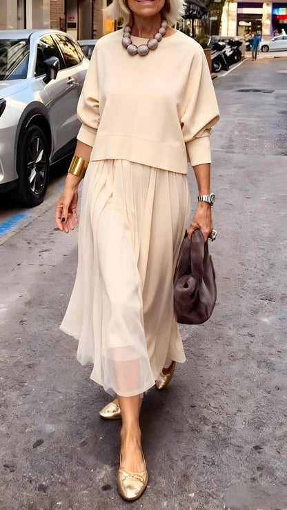 Rosa™ | Élégante Robe Midi Superposée