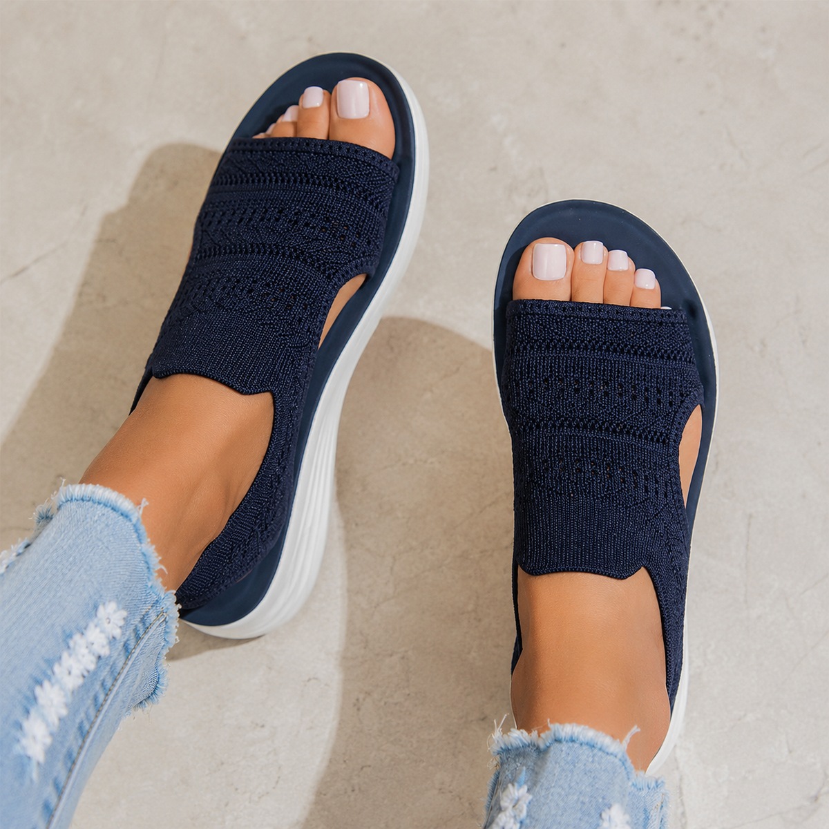 Fanny™ | Sandales plateformes confortables en maille qui camoufle le ventre