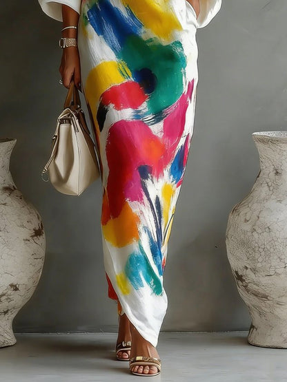Daniella™ | Robe Maxi Abstraite Fluide