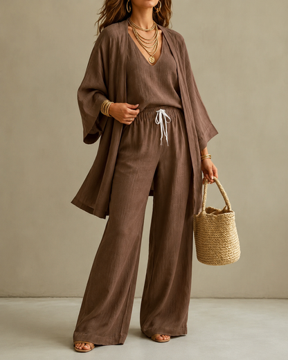 Gaëlle™ | Ensemble 3 pièces décontracté avec pantalon opaque