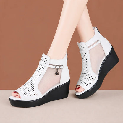 Isabelle™ | Sandales orthopédiques confortables à talon compensé