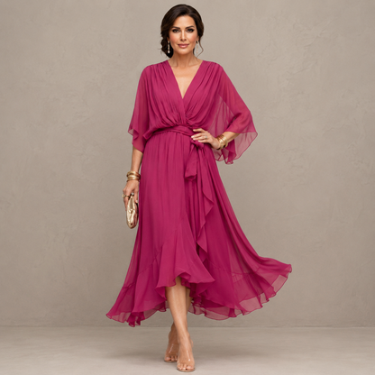 Marta™ | Robe Midi Élégante en Mousseline