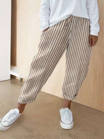 Nora™ | Pantalon Rayé Confortable
