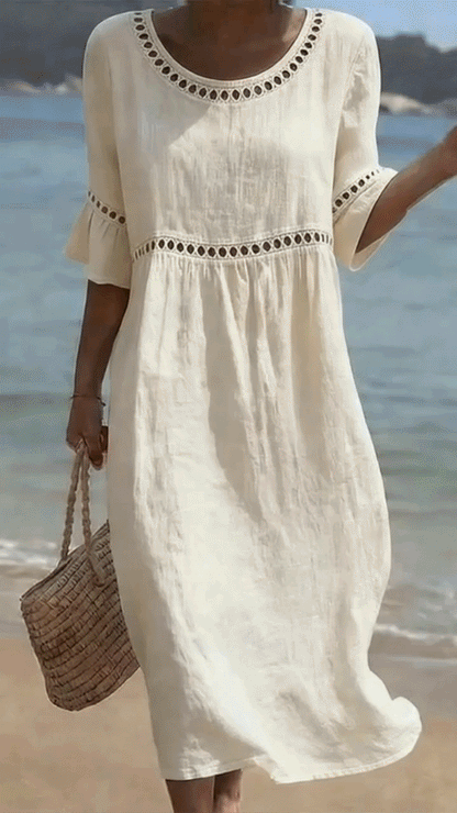 Amara™ | Robe Midi Élégante À Effet Ventre Plat