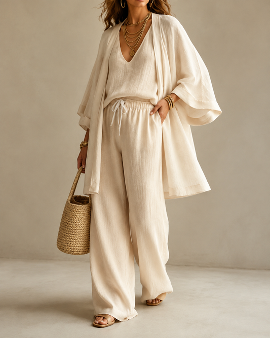Gaëlle™ | Ensemble 3 pièces décontracté avec pantalon opaque