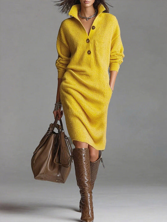 Norlyn™ | Robe midi côtelée chic