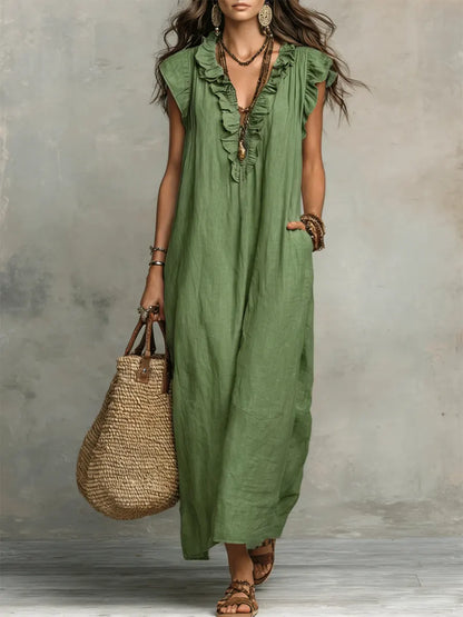 Camélia™ | Robe Maxi Bohème À Effet Ventre Plat