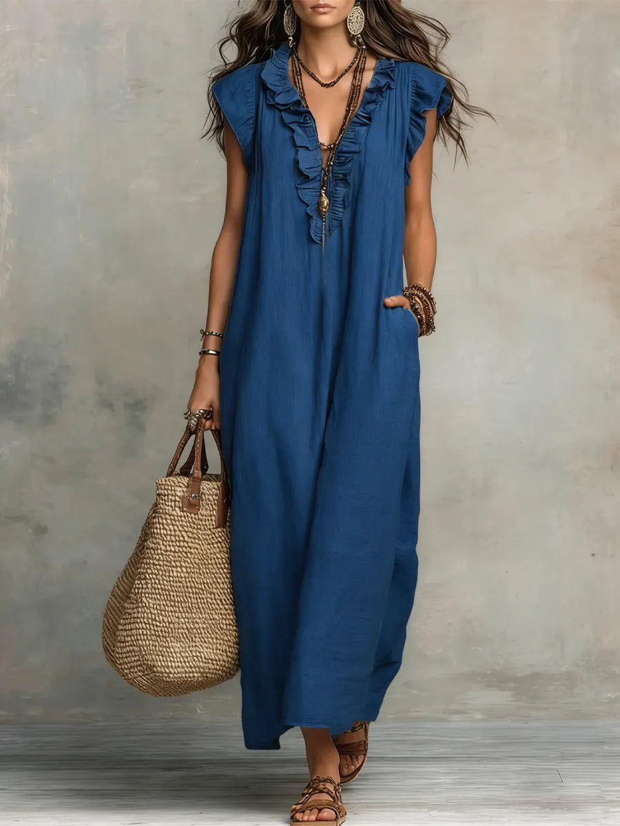 Camélia™ | Robe Maxi Bohème À Effet Ventre Plat