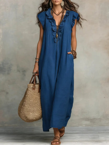 Camélia™ | Robe Maxi Bohème À Effet Ventre Plat