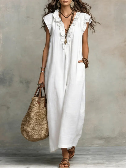 Camélia™ | Robe Maxi Bohème À Effet Ventre Plat