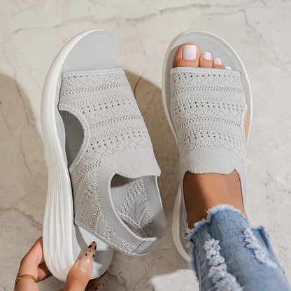Fanny™ | Sandales plateformes confortables en maille qui camoufle le ventre